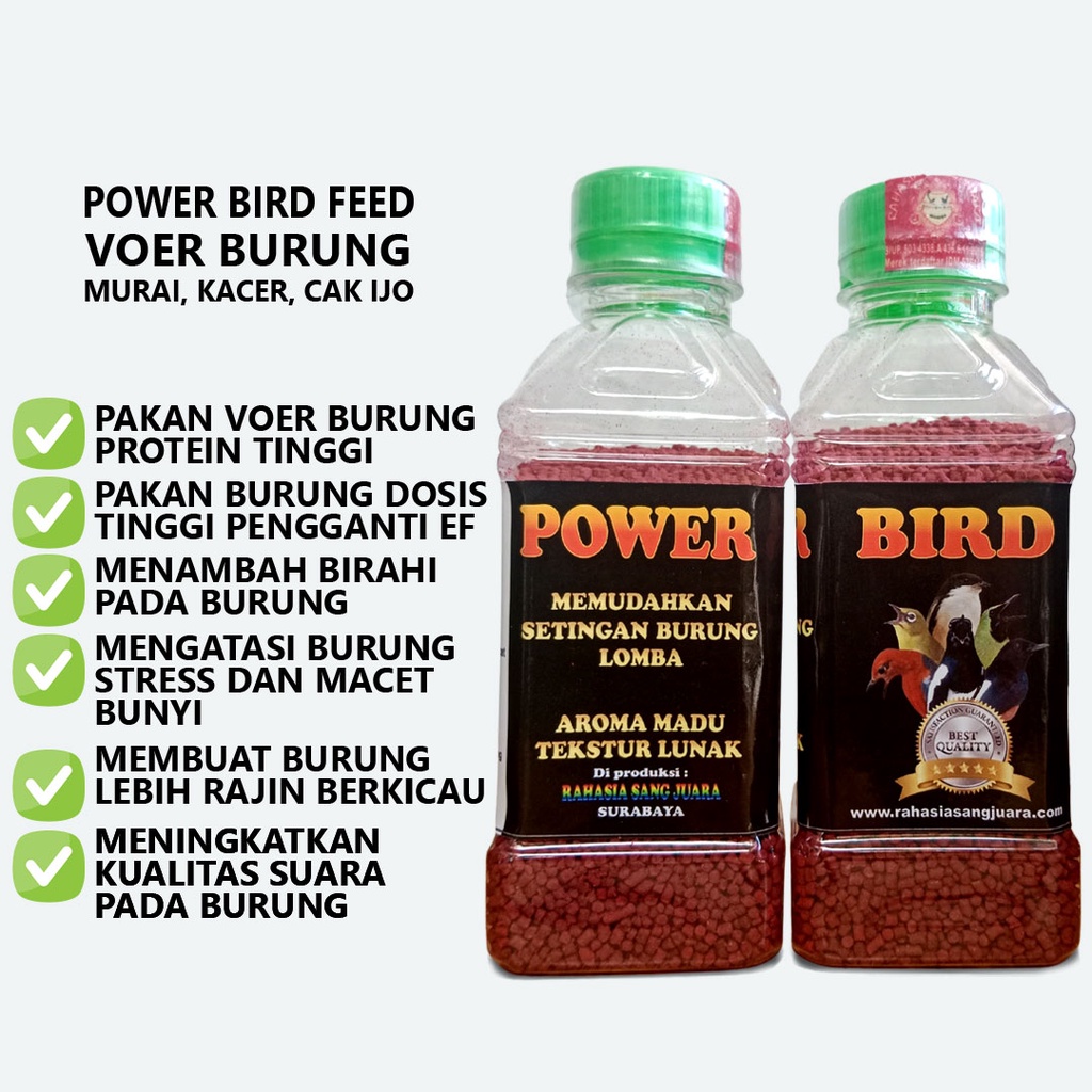 POWER BIRD FEED | PAKAN BURUNG MURAI KACER PLECI CENDET CUCAK IJO VOER BURUNG PROTEIN TINGGI