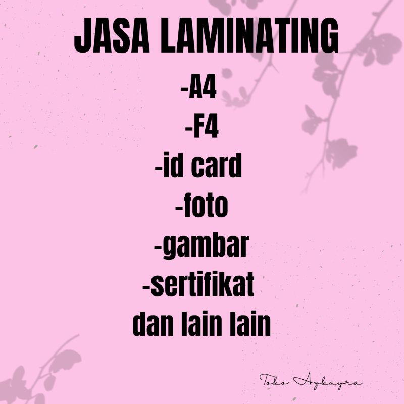 

jasa laminating documen / sertifikat / foto / gambar