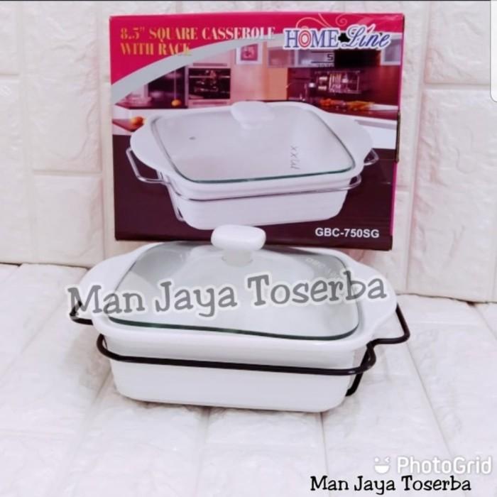 Saji | Prasmanan Homeline Kotak Keramik Tutup Kaca / Wadah Saji