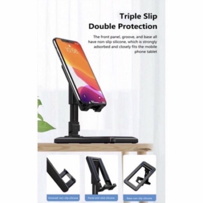 HOLDER PHONE STAND UNIVERSAL FOLDING DESKTOP -DUDUKAN HP - TABLET - HD