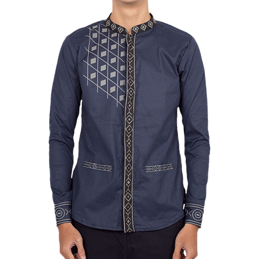 HipNop EZRA BAJU MUSLIM KEMEJA KOKO PRIA MUSLIMAH LENGAN PANJANG ATASAN MUSLIM SLIMFIT COWOK COWO