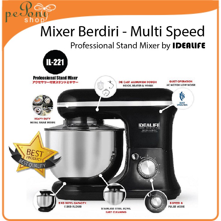 Mixer Profesional / Professional Stand Mixer / Mixer Berdiri IDEALIFE