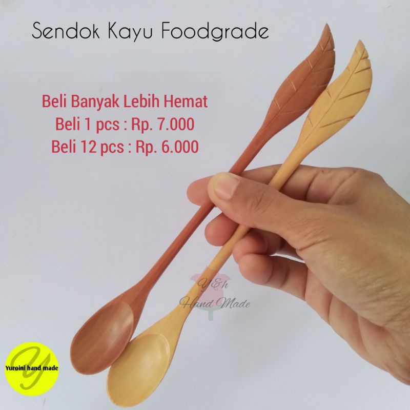 Jual Sendok Jus Kayu Motif Daun Sendok Kayu Panjang Pengaduk Minuman Sendok Pengaduk 8168