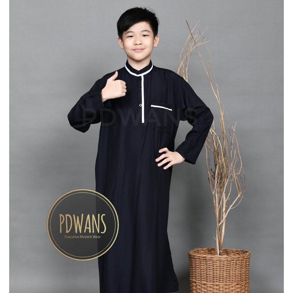 JUBAH ANAK REMAJA TANGGUNG Baju Muslim Anak Jubah Gamis Putih Hitam