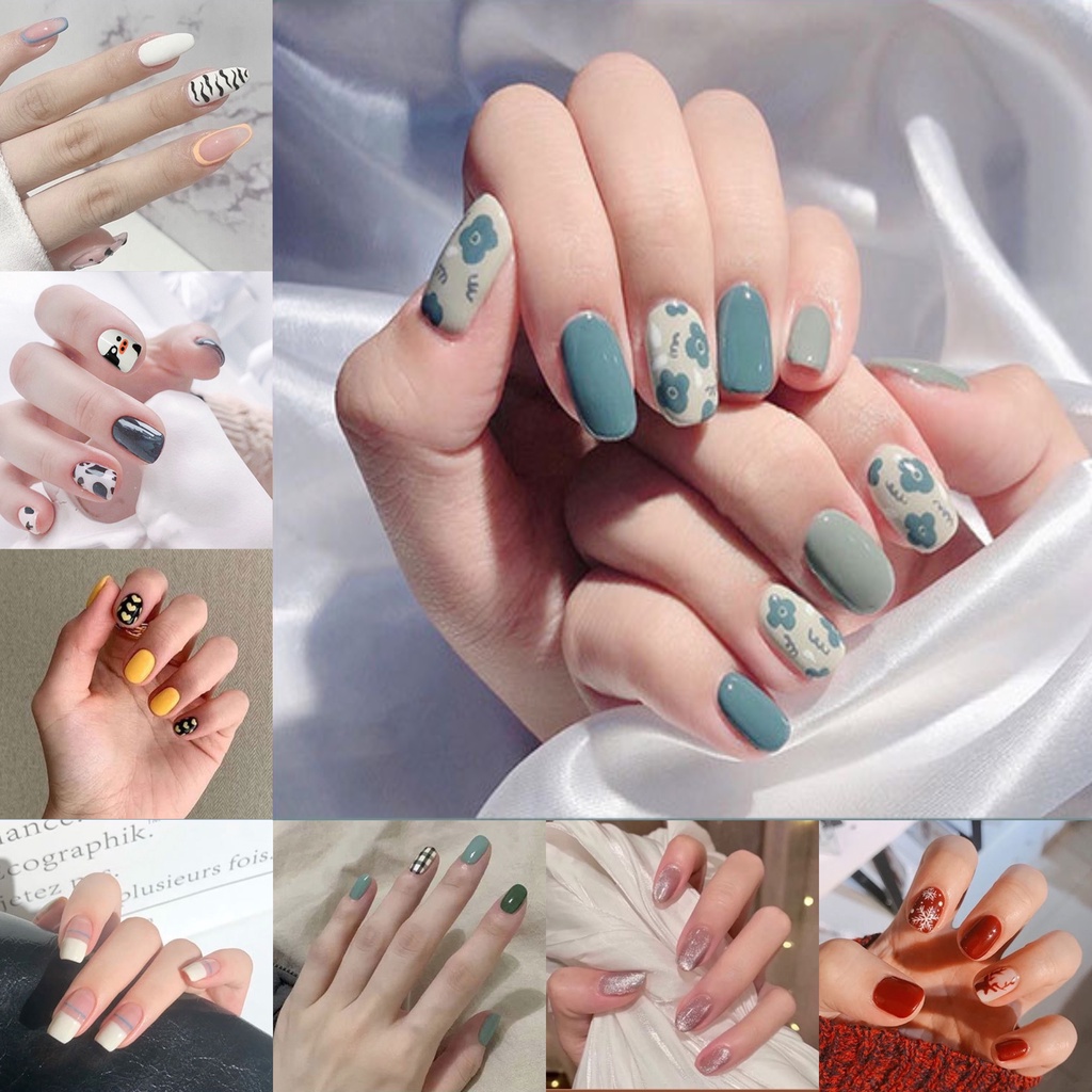 Motif C Fake Nails Kuku Palsu Tahan Air