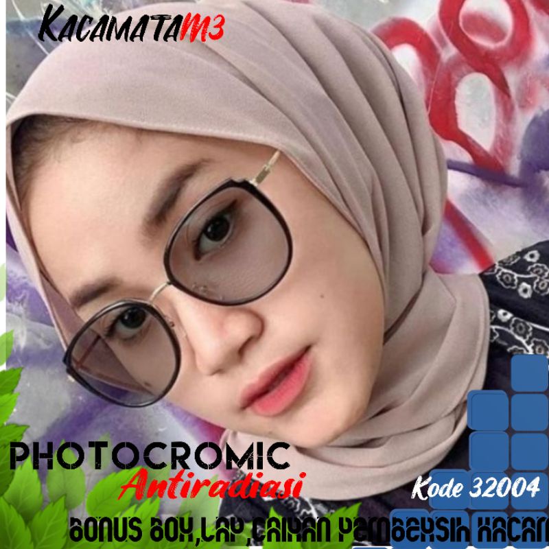 kacamata lensa photocromic antiradiasi boleh pilih lensa blueray bisa normal minus plus cilinder tergantung permintaan sampai minus 5 cyl 2 harga masih sama tulis saja pesanan kaka di catatan saat order free box lap cairan pembersih,kode32004size52-18-144