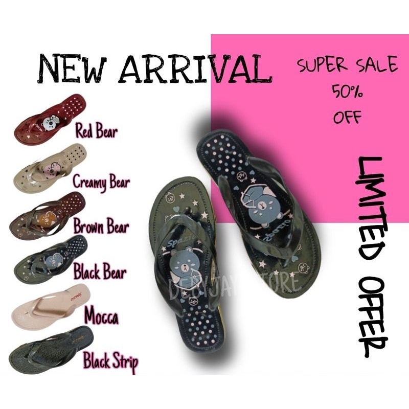 SANDAL JAPIT WANITA Full Karet SPAZIO / Sandal FlipFlop Japit Wanita