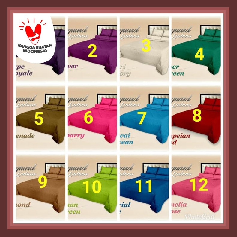 Set Bedcover Polos Emboss Kintakun 120X200 - Martini Oliv VX999 Bed Cover Set Polos Embos A