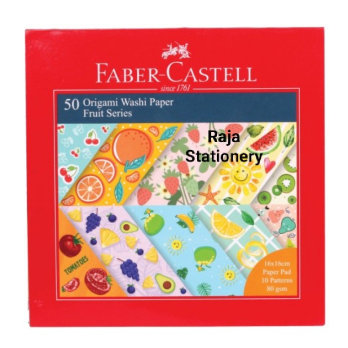 

Senikertas- Faber Castell 50 Origami Washi Paper Fruit Series 16X16Cm -Kertas-Seni.