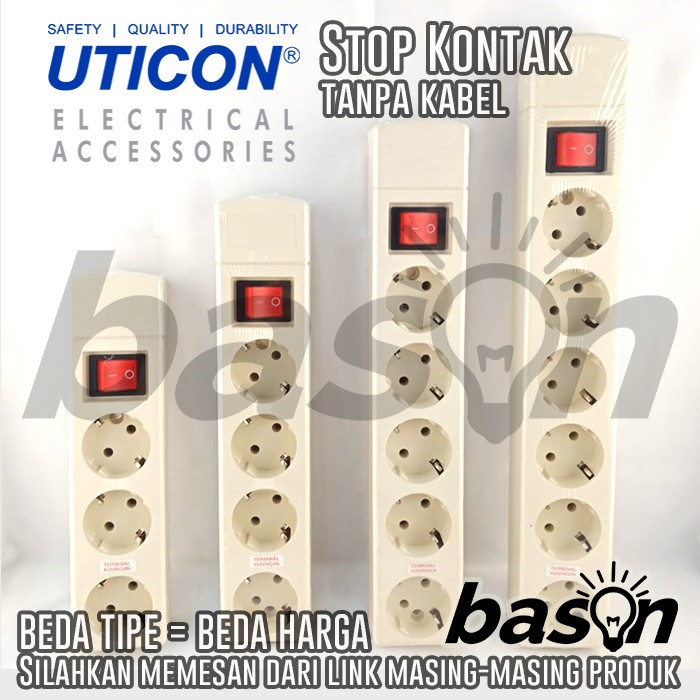 UTICON ST1682NC Multi Outlet - Stop Kontak 6 Lubang - TANPA KABEL