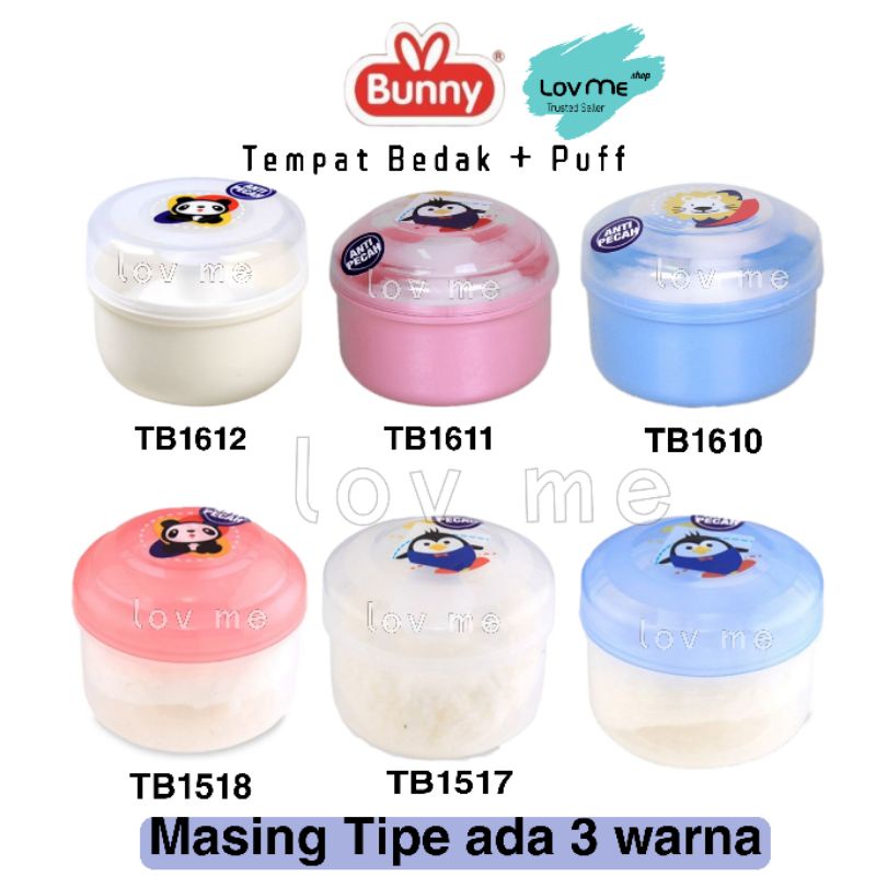 lov me❤ Lusty Bunny Tempat Bedak Bayi Single + Puff Anti Pecah Tanpa SEKAT TB1610 -Tb1611- Tb1612 Tb1517 TB1518