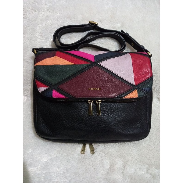 tas fossil preston pw flap large black multi preloved