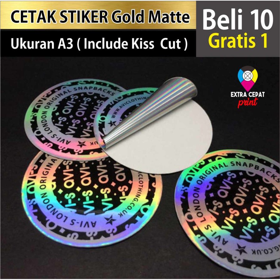 

Cetak Stiker / Print Sticker Label Hologram A3+ & KISS CUT