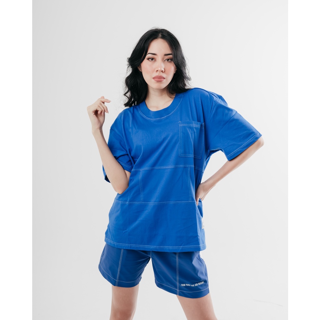 JAVAJONES Oversized Tee Gael Blue || Kaos Pria Wanita