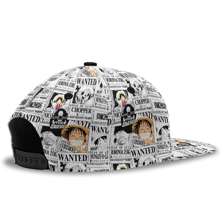 Snapback Luffy Wanted White Anime Manga One Piece Premium Unisex