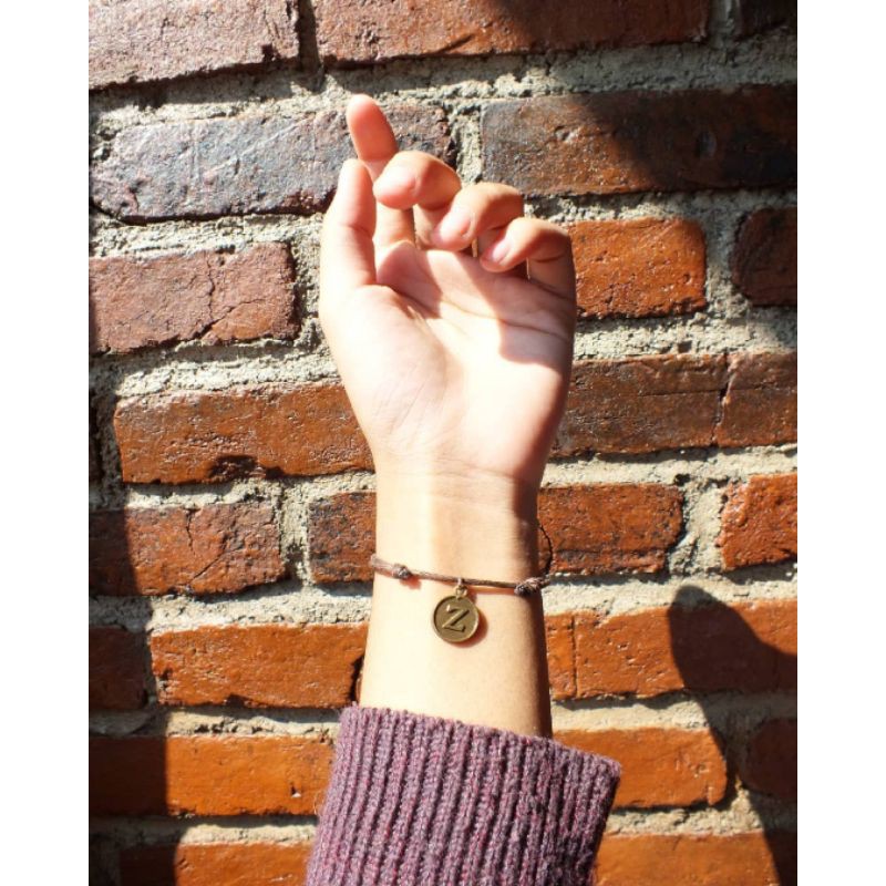 gelang tali inisial gelang inisial huruf - A-Z