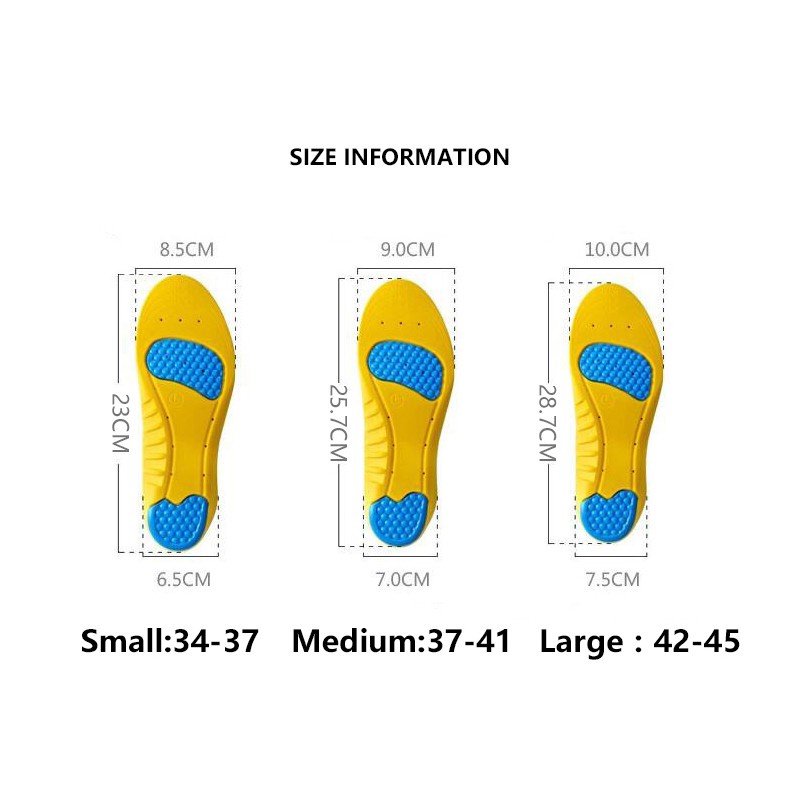 Sisipan Sepatu Unisex Insole Olahraga Orthotic Arch Support sepatu Sol bantalan Penyerapan Guncangan