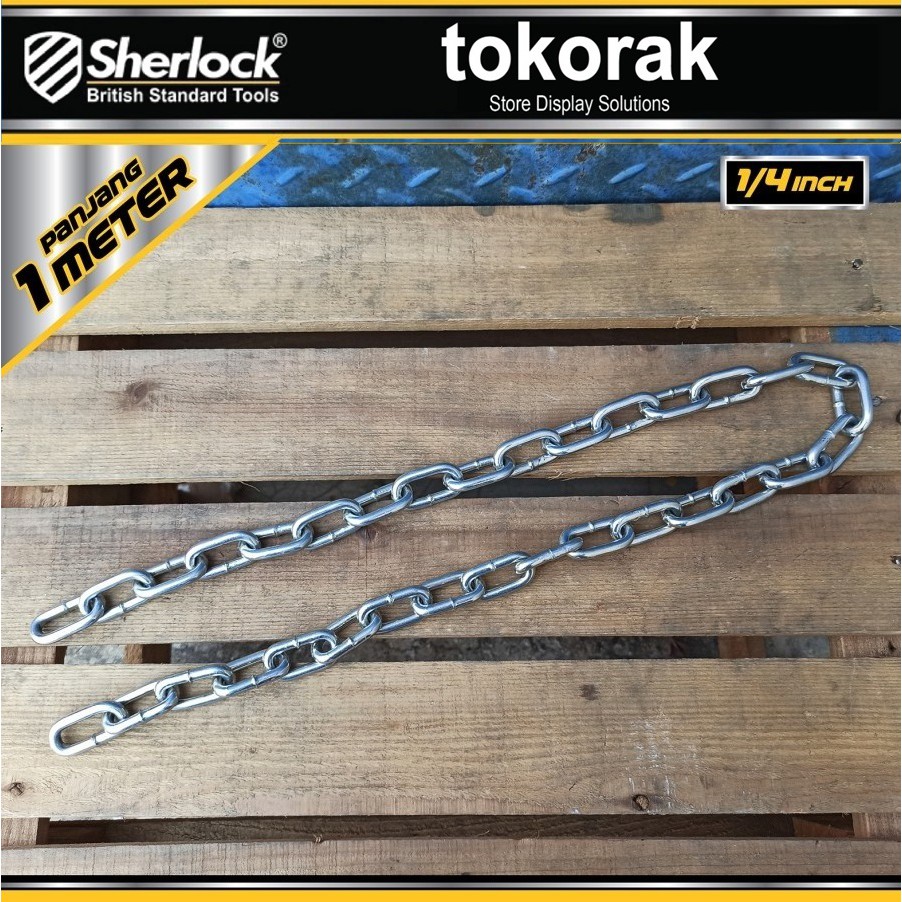 RANTAI BESI 6 MM 1 METER SHERLOCK - RANTAI KAPAL GALVANIZED 1/4 INCH