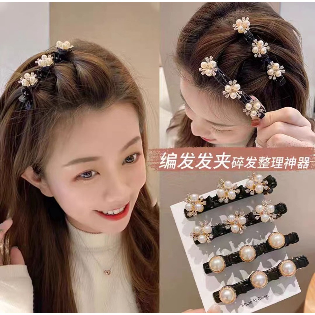 Jepit Rambut Korea Mutiara Kristal