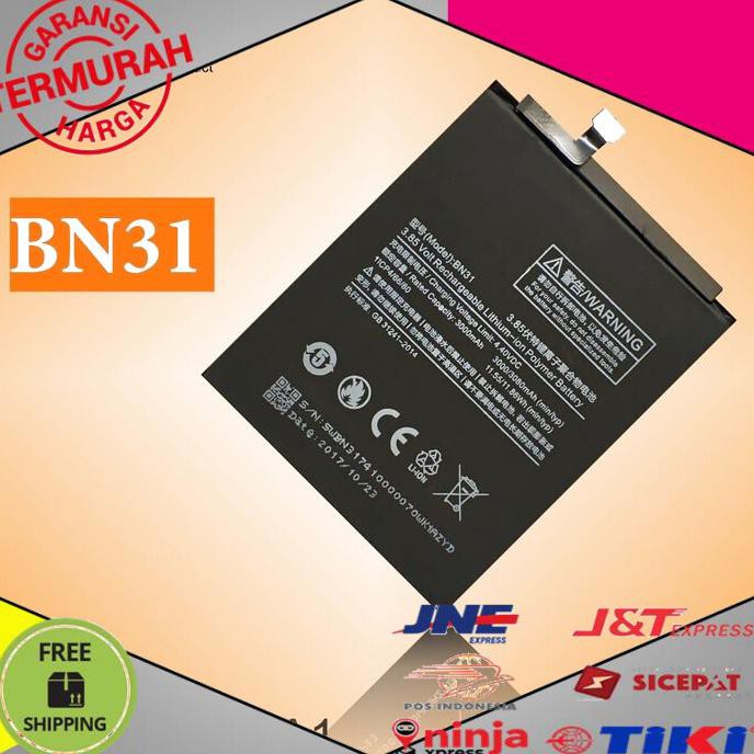 SPAREPART BATERAI XIAOMI BN31 MI5X MIA1 MINOTE5A MI5APRO REDMIS2 BISA COD
