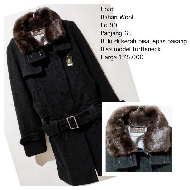 Coat wool kerah bulu