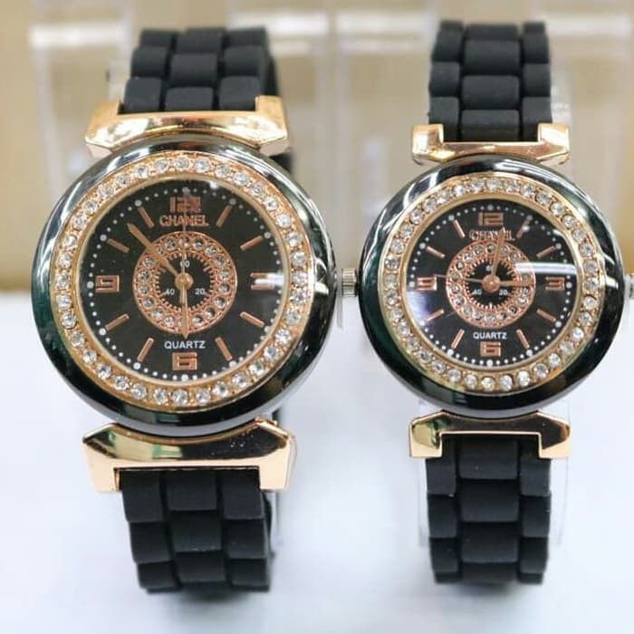 Jam Tangan Couple murah CH Rubber Permata Fashion / CH004