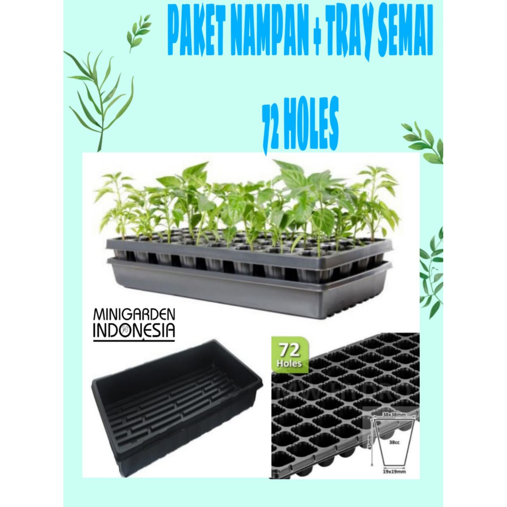 PAKET TRAY SEMAI + NAMPAN TRAY POT alas biji benih nampan baki seedling benih bibit hidroponik