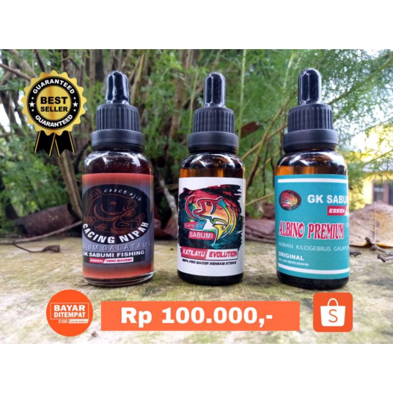Paket essen umpan ikan, Essen Cacing nipah, katilayu evolution, albino premium dan bonus umpan