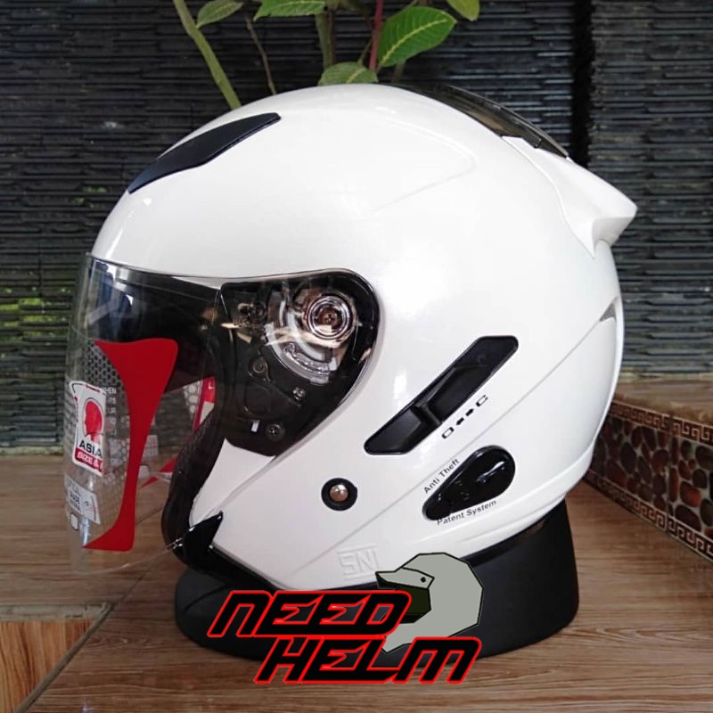 Jual HELM KYT GALAXY FLAT R WHITE ORIGINAL HELM KYT FLAT VISOR GALAXY