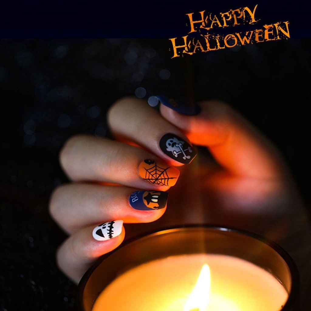 Mxbeauty Stiker Nail Art Mawar Halloween Bibir Merah Darah Nail Decal