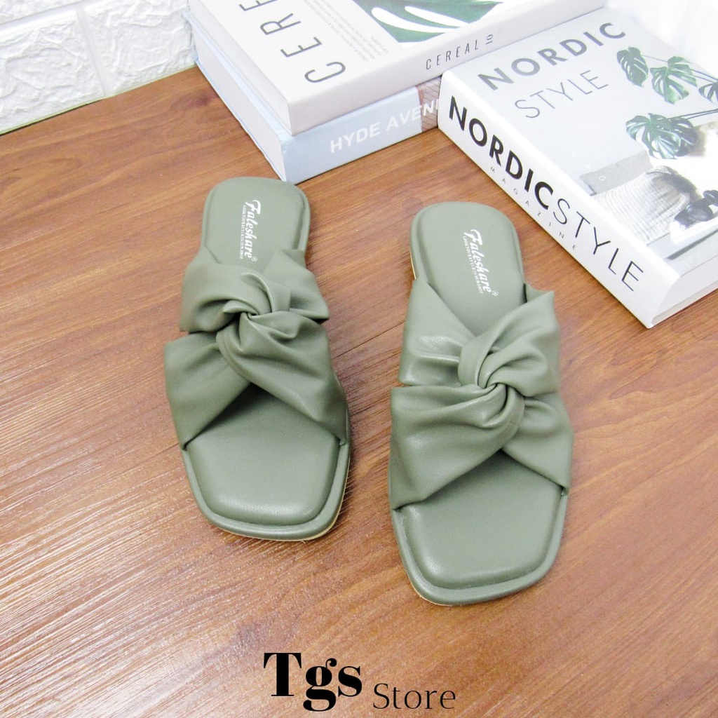 Sandal Wanita Flat Silang Kerut NG-18