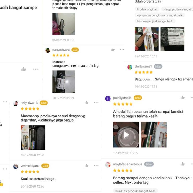 ♠ TERMOS TREMOS STAINLESS STEEL 350 500 750 1000 ML FREE TAS TERMOS AIR PANAS ES KECIL MINI POLOS ✼