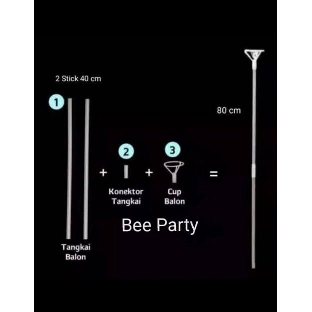 Tiang balon bening/Stik balon transparant