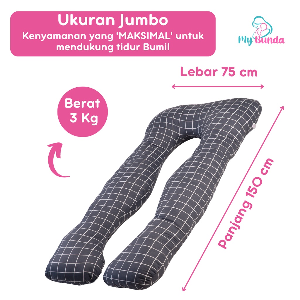 Bantal Bumil dan Menyusui untuk Kasur Ibu Hamil Jenis Bantal Hamil Jumbo Premium dengan Desain Bantal Ibu Hamil Tidur Jumbo yang Sangat Nyaman untuk Jadi Guling Ibu Hamil - Motif BB16