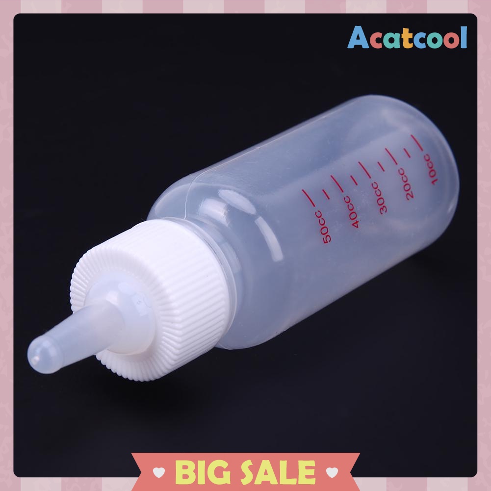 50ml Puppy Kitten Feeding Bottle Pet Dog Cat Transparent Silicone Feeder