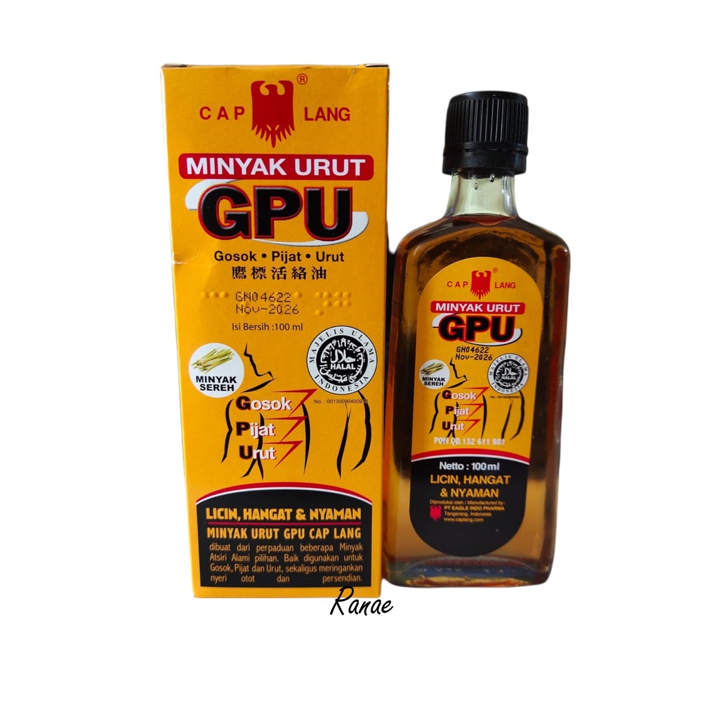 Minyak GPU Cap Lang 100ml - Minyak Pijat GPU Caplang