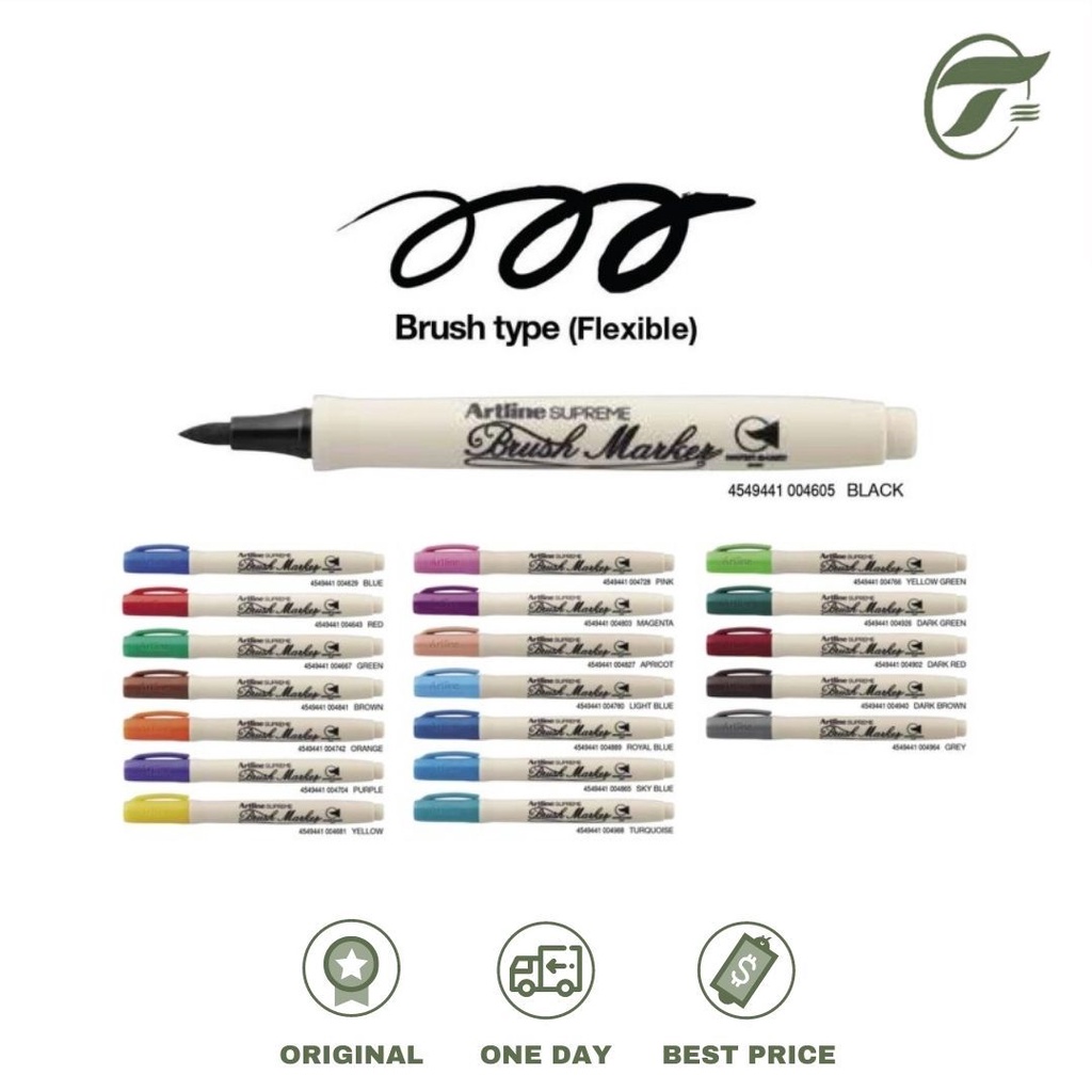 

SPIDOL SUPREME BRUSH MARKER EPF-F ARTLINE (BLACK/TURQOUISE/ROYALBLUE/YELLOWGREEN/LIGHTBLUE/MAGENTA/ORANGE/YELLOW/BLUE/BRIGHTBLUE/FLUOGREEN/FLUOORANGE/GREEN/RED/SKYBLUE)
