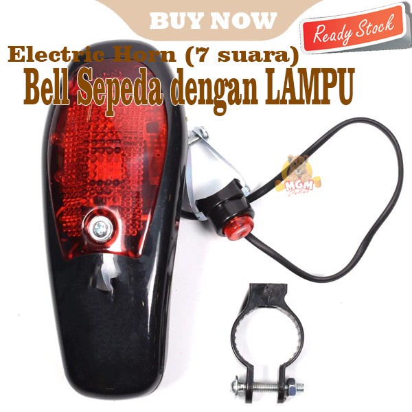 Bel sepeda LED dengan 8 suara electric horn suara NYARING dan KENCANG