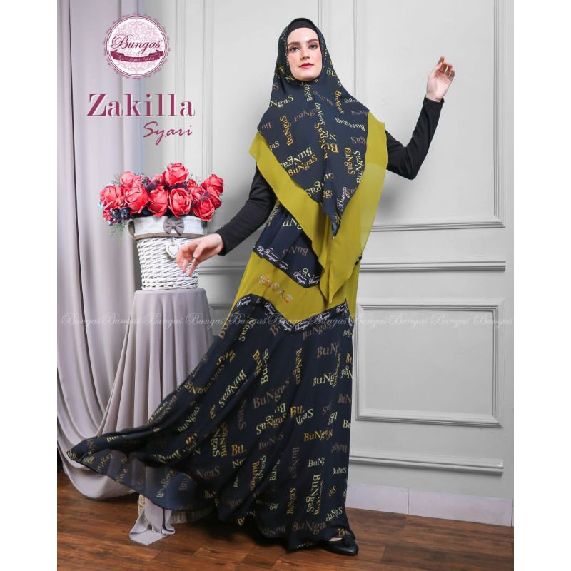 Bungas zakilla syari hitam lemon