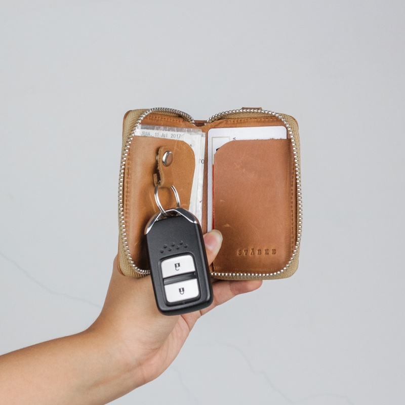 Dompet STNK Key Wallet Original Simple Tempat Simpan Dokumen Zippered Resleting STNK Simpan Kunci Mo