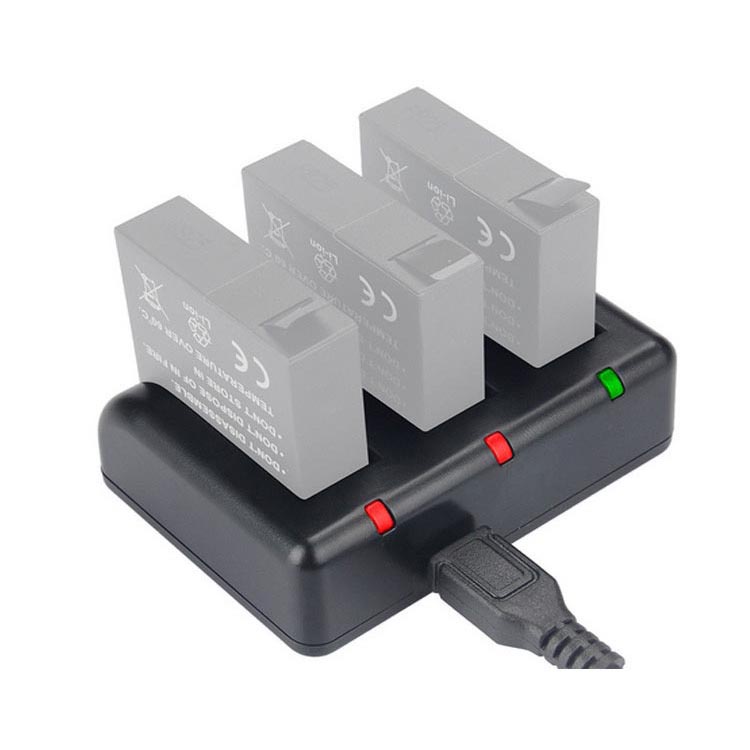 KingMa Charger Baterai 3 Slot untuk Xiaomi Yi 2 4K - BM038 - Black