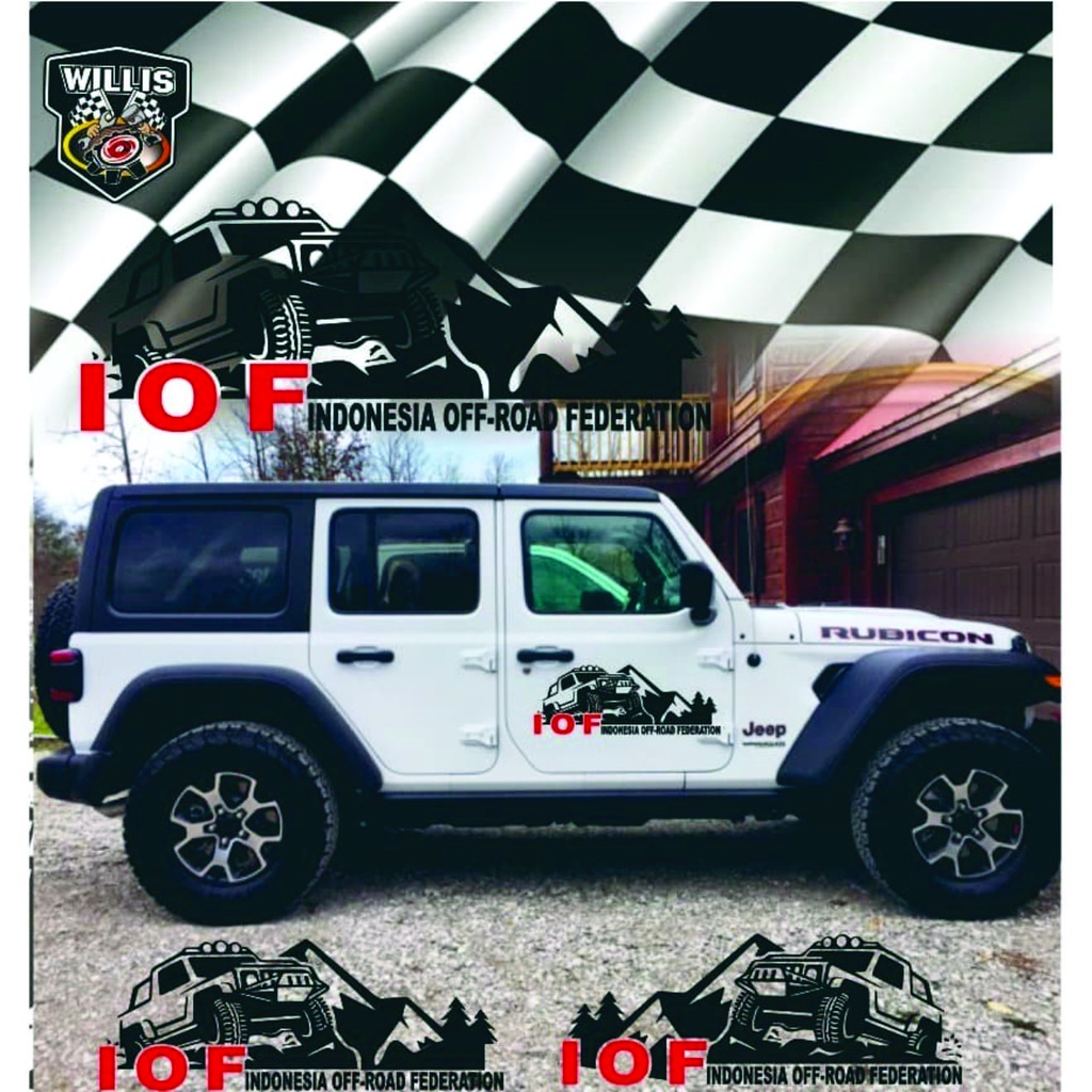 STIKER CUTTING PINTU MOBIL IOF MOUNTAIN OFF ROAD 80 CM