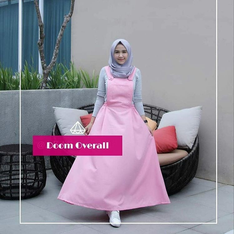 Overall Doom Rok Bawahan muslim Tanpa Inner/Dalaman - Rok Kodok Baju Kodok Setelan Wanita Muslimah