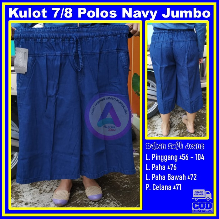 Celana Short Pants Kulot Jeans Jins Pendek Jumbo Big Size 7 8 Wanita Cewek Cewe Perempuan Murah NVY1