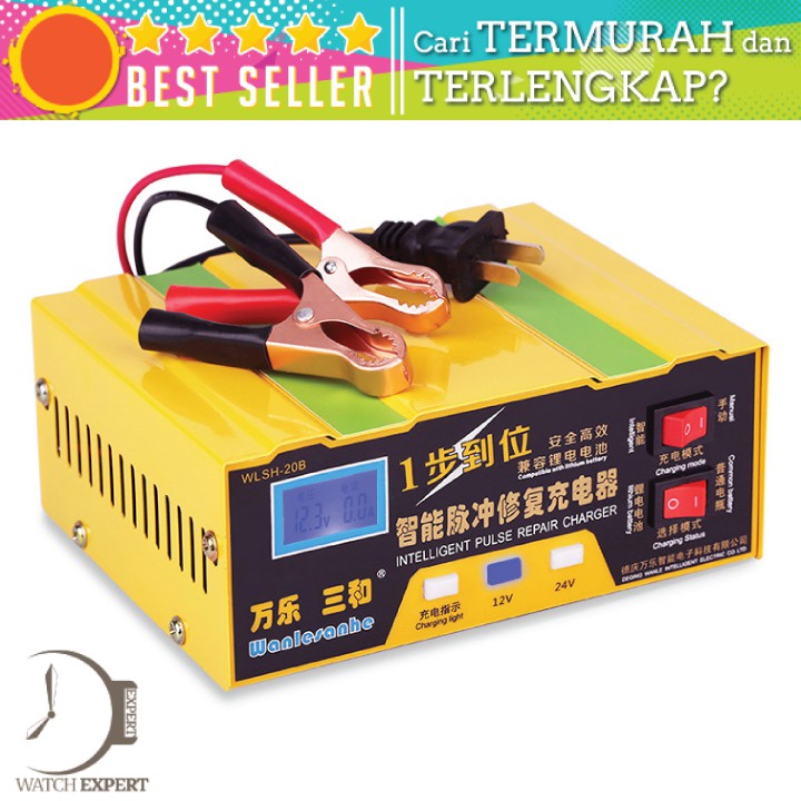 BISA COD Charger Aki Mobil Lead Acid Smart Battery Charger 12V/24V 6-105AH - OTOHEROES MF-2B