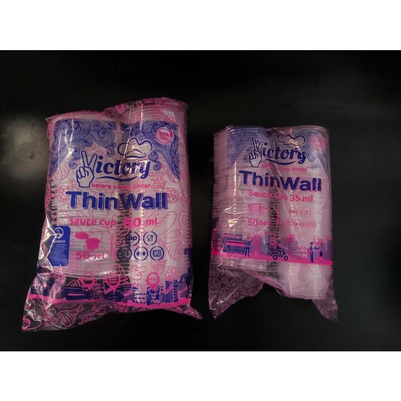 THINWALL CUP SAUCE/CUP SAOS SAMBAL VICTORY 60ML, 35ML