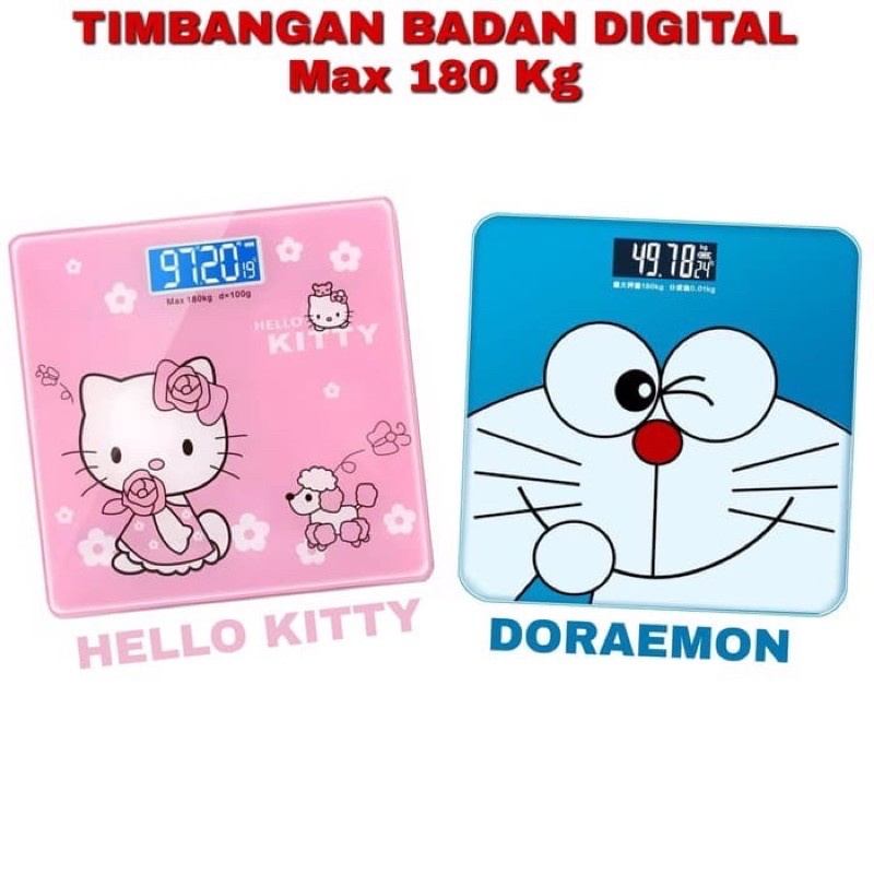

Timbangan Badan Karakter Lucu Murah / Doraemon / HelloKitty / Max 180kg