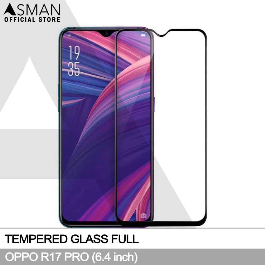 Tempered Glass Full OPPO R17 Pro (6.4&quot;) | Anti Gores Kaca - Hitam