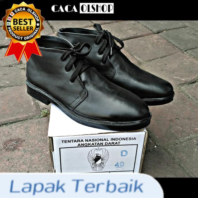 Sepatu Pdh Tni|Polri|Satpam Jatah|Pembekalan - Hitam, 38