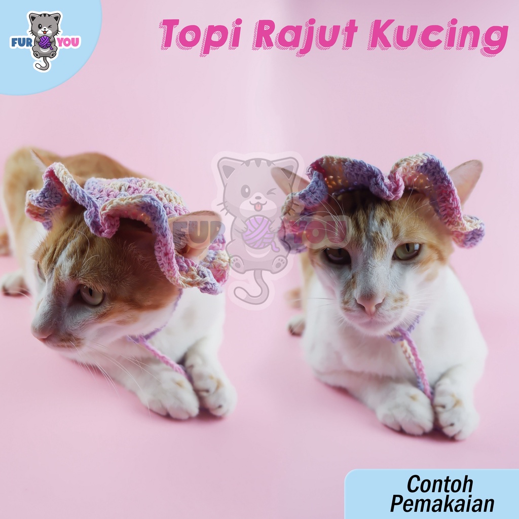 Topi Kucing Rajut Lucu Handmade Rajutan Lucu untuk Kucing Anabul All Size